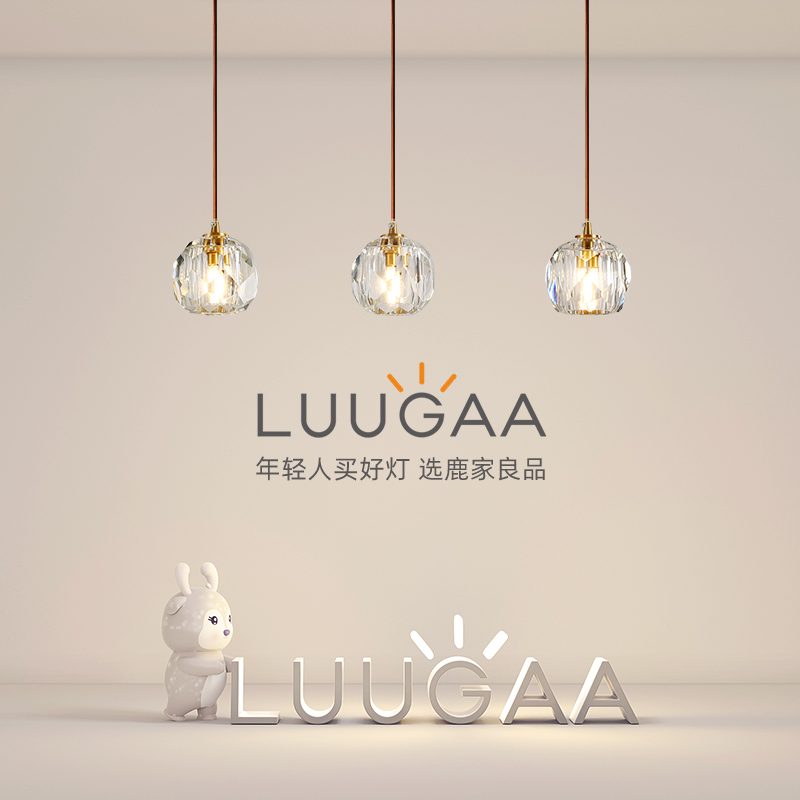 Deer family good Nordic light luxury bedside chandelier modern simple bedroom Crystal long dining room Net red lighting