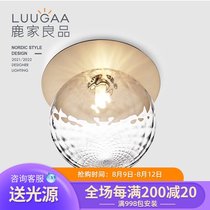 LUUGAA Nordic Feng Shui crystal ceiling lamp LED modern simple light luxury living room lamp Bedroom dining room aisle lamp