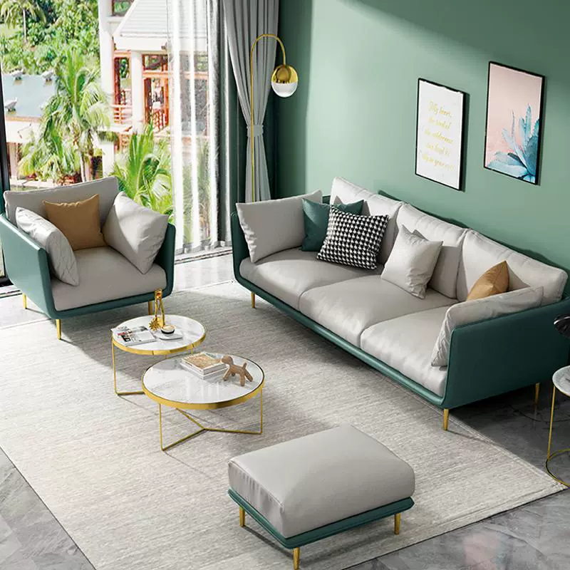 Sang trọng nhẹ cho ba người trong dòng công nghệ sofa vải cao su phòng khách dùng một lần căn hộ nhỏ đơn giản ghế sofa hai chỗ ngồi hiện đại Bắc Âu - Ghế sô pha