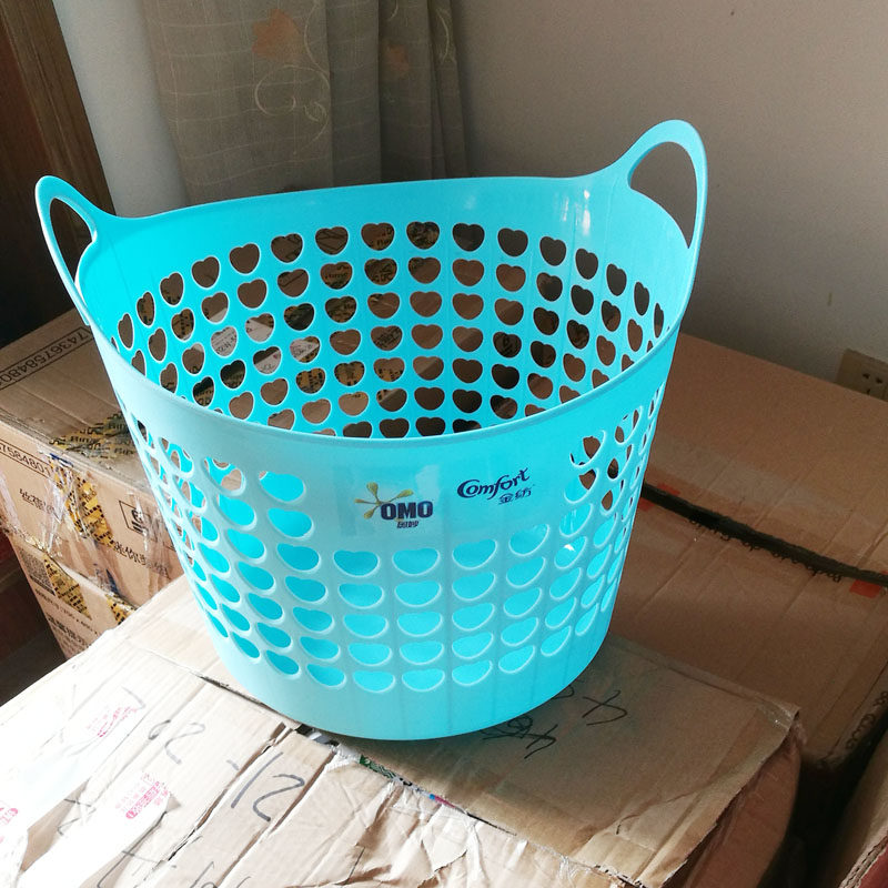 Plastic large number Dirty Clothes Basket Hand Containing Basket Dirty clothes Toy Debris Finishing Basket Objects Basket Color Random Hair