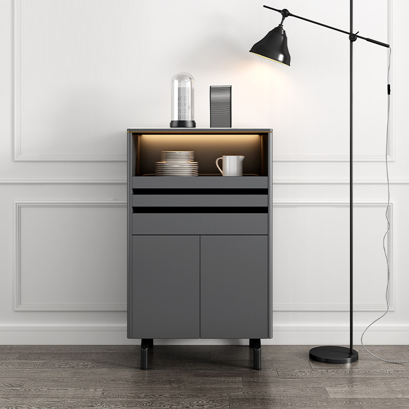 Light and luxurious baking lacquered dining cabinet small size integrated with wall multifunctional containing cabinet Nordic-type extremely minimalist rock plate bucket cabinet