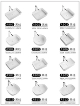 Square table upper basin wash basin household small size ceramic washbasin Oval balcony toilet small size