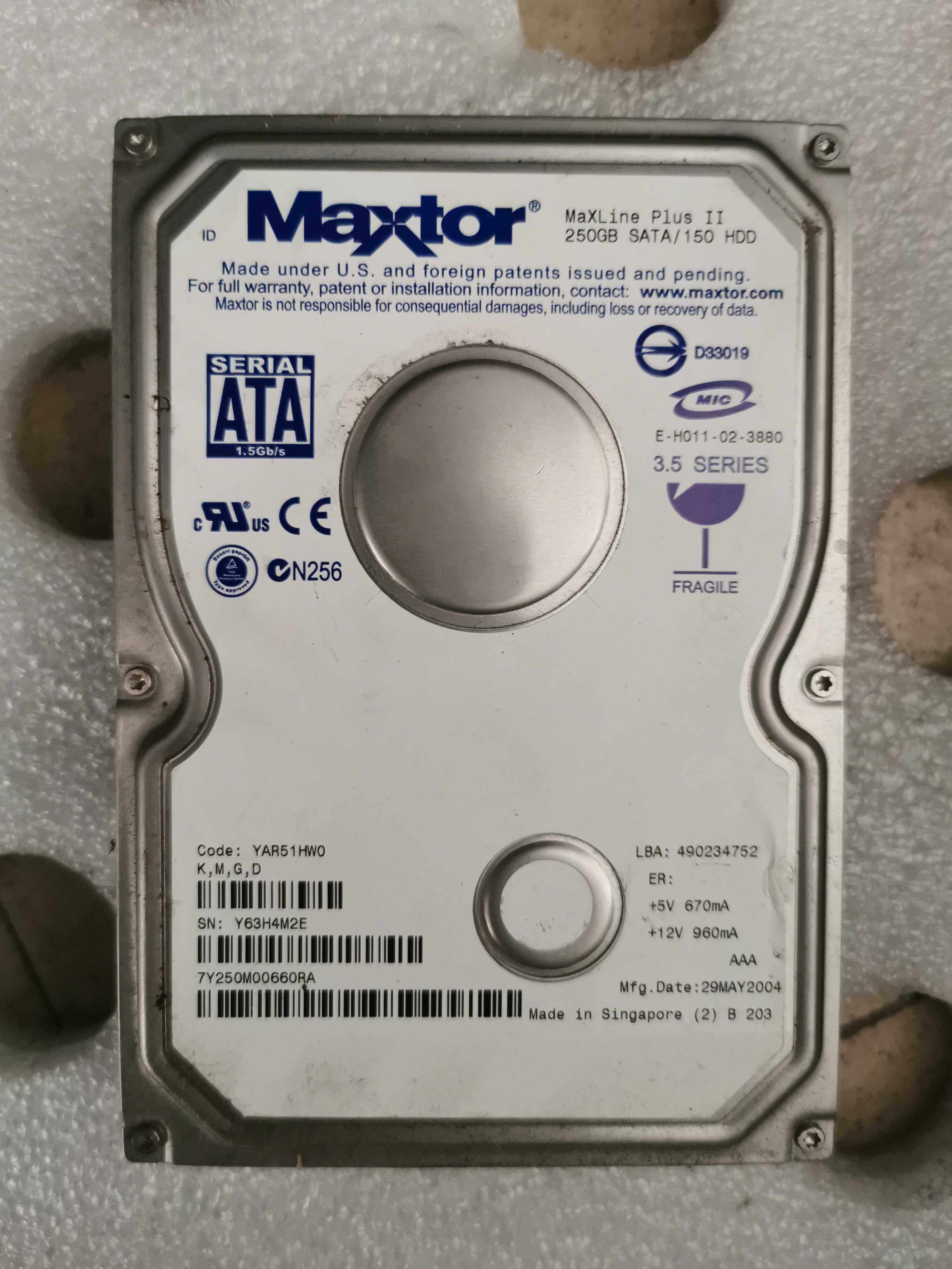 Maxtor Maituo hard disc 80g desktop computer 7200 turns 2M serial port sata 6L080MO 6v080E0