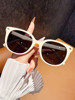 Gm Sunglasses for Women, High-End, White Polarized Sunglasses, Can Be Fitted with Prescription Lenses, Sun Protection, Face-Slimming, Trendy Retro Style