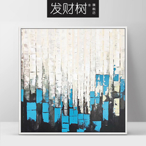 Fa fortune tree modern simple restaurant hand-painted decorative painting handmade abstract color block knife painting Dafen Village oil painting smart