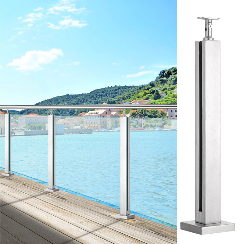 Indoor and outdoor stair handrail guardrail custom stainless steel balcony glass railing outdoor self-installed fence simple home