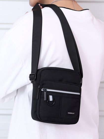 男包牛津布单肩包男斜挎包休闲帆布包男士包包背包小包商务公文包