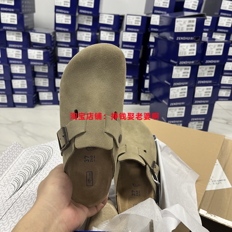 Real Cork! Unbranded Alternative to Narrow Birkenstock-Style Shoes, All-Cowhide Half-Slippers, Unisex Genuine Leather Closed-Toe Half-Slippers