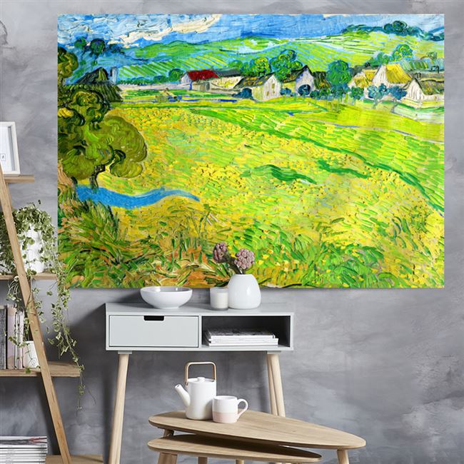 Rèm vải trang trí tường dọc Van Gogh bức tranh sơn dầu treo vải lưới tấm thảm màu đỏ sống nền vải khăn trải bàn vách ngăn vải tường - Tapestry