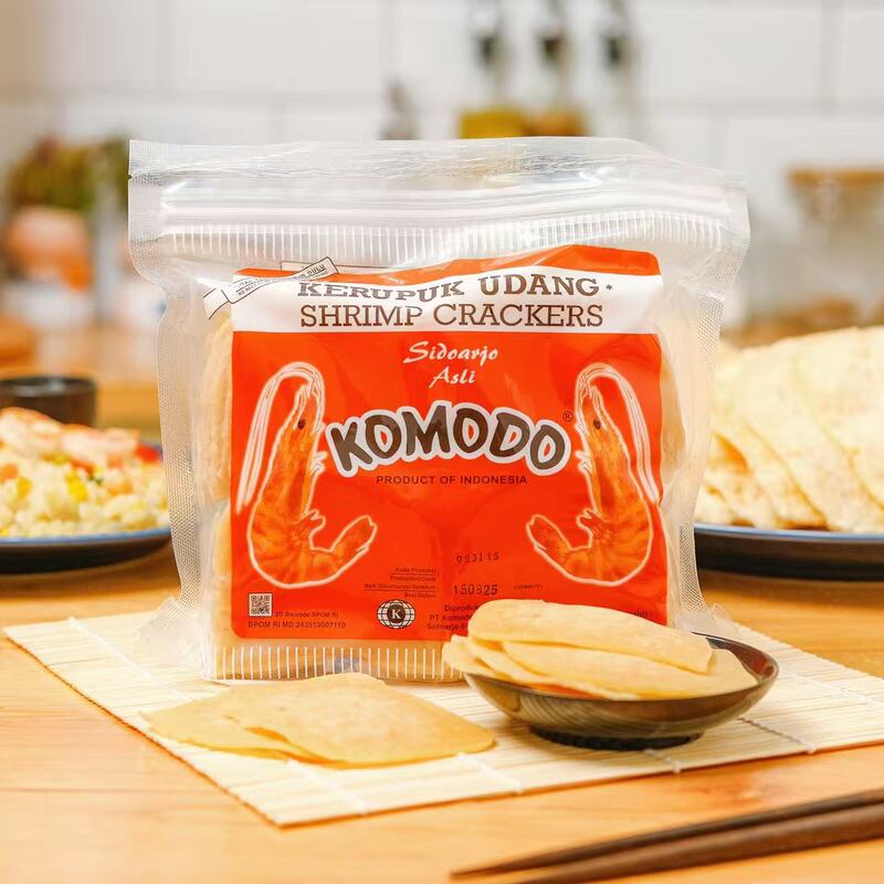 Indonesian Imported Komodo Shrimp Crackers, Shrimp Chips, Crispy Snacks, Self-Fried Food, Casual Southeast Asian Snacks