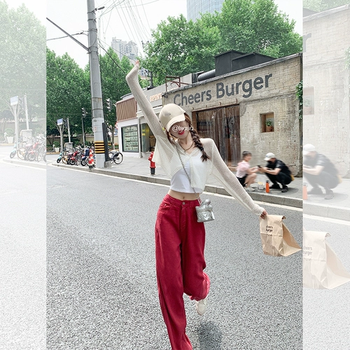 曾小咸 Тонкие джинсовые летние джинсы, штаны, высокая талия, свободный прямой крой