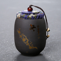 Portable purple sand tea cans ceramic sealed cans tea cans Puer tea waking tea pots household tea boxes