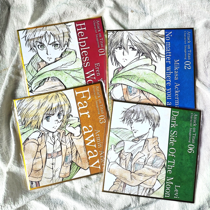 Attack on Titan Eren Mikasa Levi Commander Cd Music Box Cover Color Paper Transparent Card DIY New Year Gift