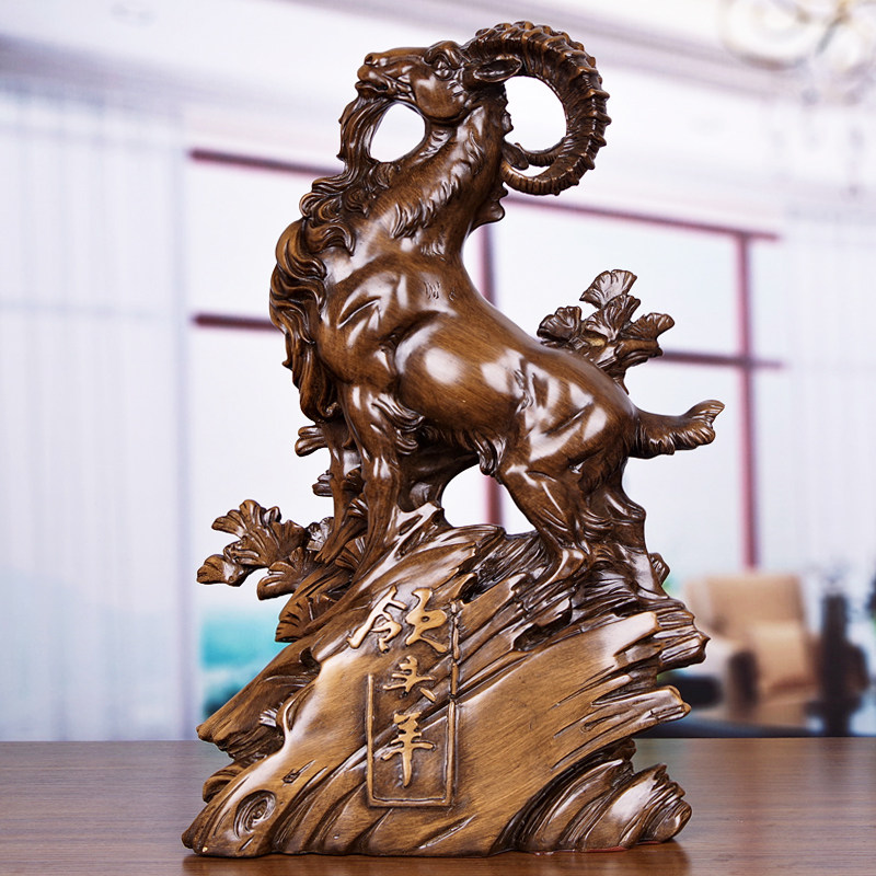 Three sheep open Tai led sheep swinging piece Handicraft Creative Recruiting Office to Lead the Boss Table Book Room Shepherd Goat Furnishing