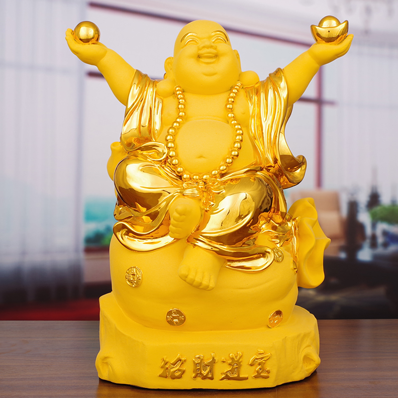 The Millver pendulum pieces Chinese style comeback classical laughing Buddha Statue Home Living room Office Book room Store dedicated to furnishing-Taobao