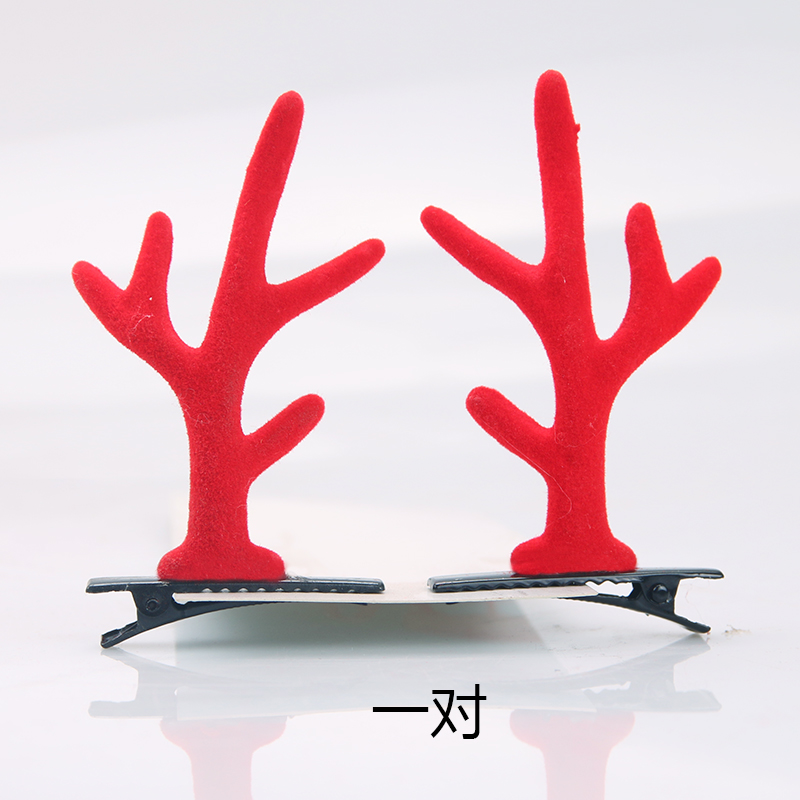 Christmas headdress decoration cute red horn headband devil horn antler headband hairpin clip hairpin clip