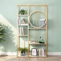 Modern minimalist marble shelving living room display stand floor-to-ceiling decorative shelf partition light luxury wrought iron bookshelf porch