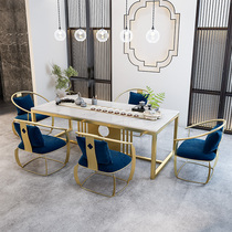 New Chinese-style modern tea table and chair combination leisure meeting marble tea table home kung fu tea office tea room