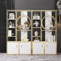 Modern light luxury bookcase shelf partition marble partition decorative frame stainless steel Bogu shelf floor-to-ceiling bookshelf