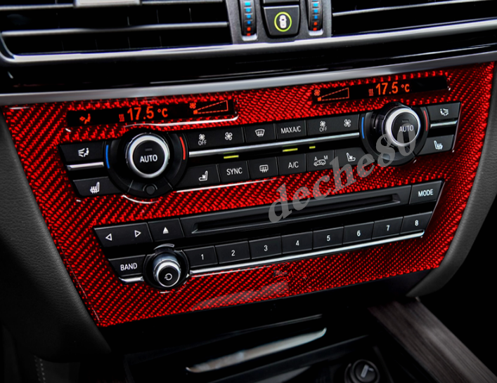 For BMW X5 F15 X6 F16 2014-2018 Red Carbon Fiber Air Condition Panel Frame Trim | eBay