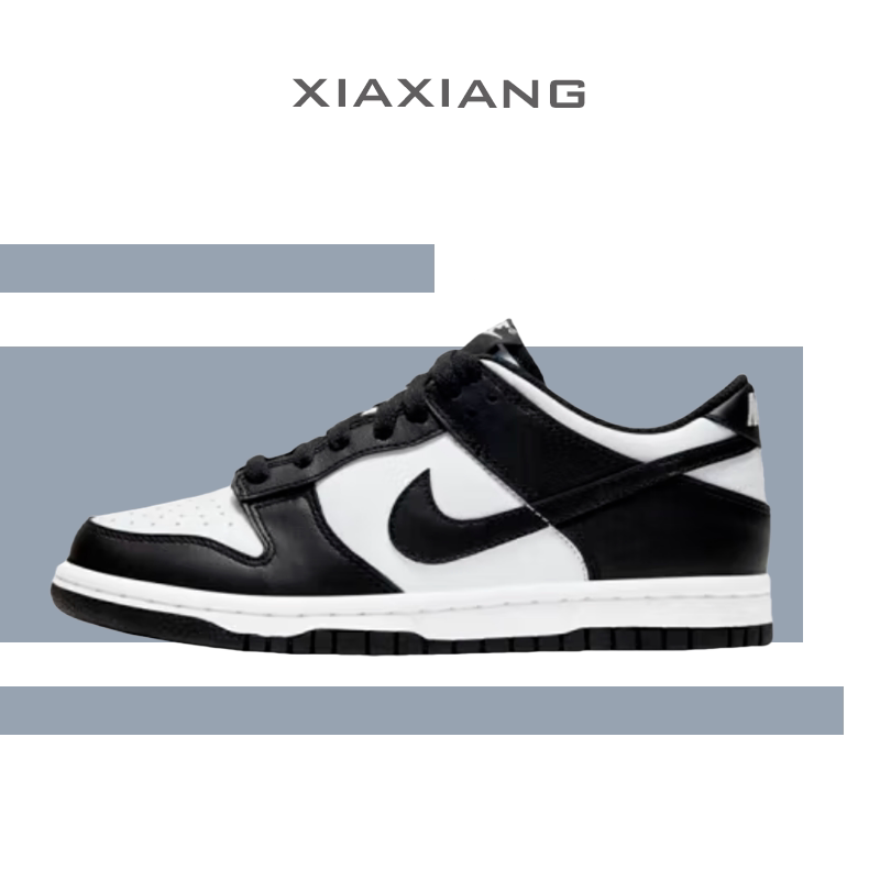Nike Nike Big Kids' Dunk Low Sneakers Women's Retro Wear-Resistant Sneakers Panda Colorway Cw1590-100