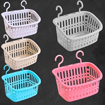 Storage basket bathroom small basket plastic bathroom kitchen wall storage hanging rectangular storage hanging basket