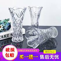 Rich bamboo lily vase transparent glass large ornaments living room dining room flower arrangement hydroponic water culture Nordic modern simplicity