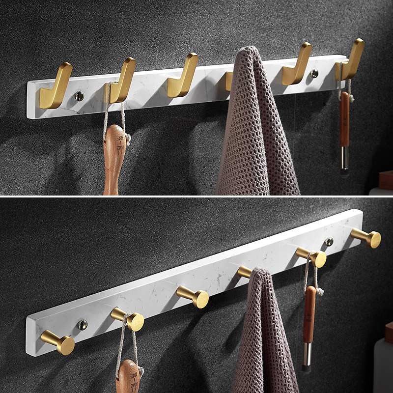 Nordic Marble Clothing Hook wall-mounted Perforated Dressing Room Hanging Towel Light Lavish Hood Hook Creative hook