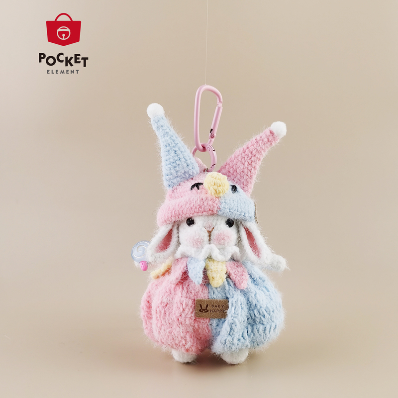 Pocketelement Small Clown Cute Candy Rabbit Doll Bag Pendant Keychain Great Gift