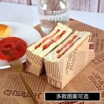 Toast sandwich wrapping paper can cut cowhide greeproof paper square household disposable lunch cake box oil paper