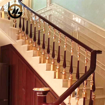 (Aobang Ma) Net red 2020 stair handrail European guardrail indoor aluminum alloy solid wood Villa railing