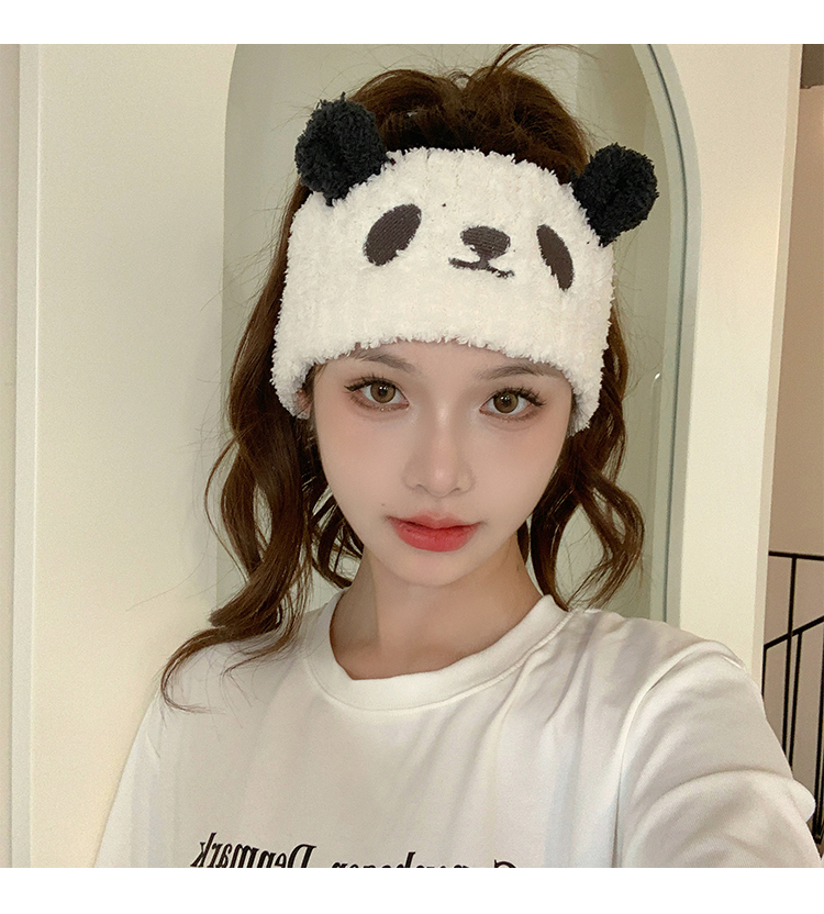 Fascia per capelli in peluche per lavare il viso, fascia larga per capelli con panda carino, fascia per capelli con pressione, fascia per capelli Yuezi_voghion.com