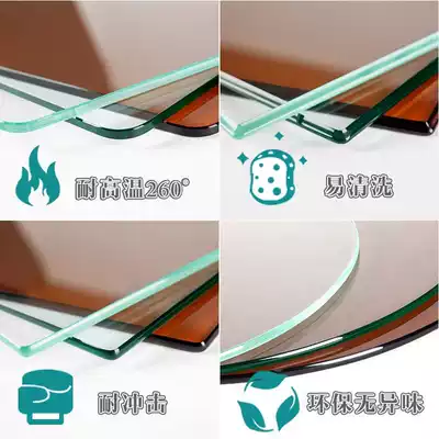 Tempered glass custom-made desktop mat, countertop coffee table, dining table, ultra-white glass surface, square shaped round matte