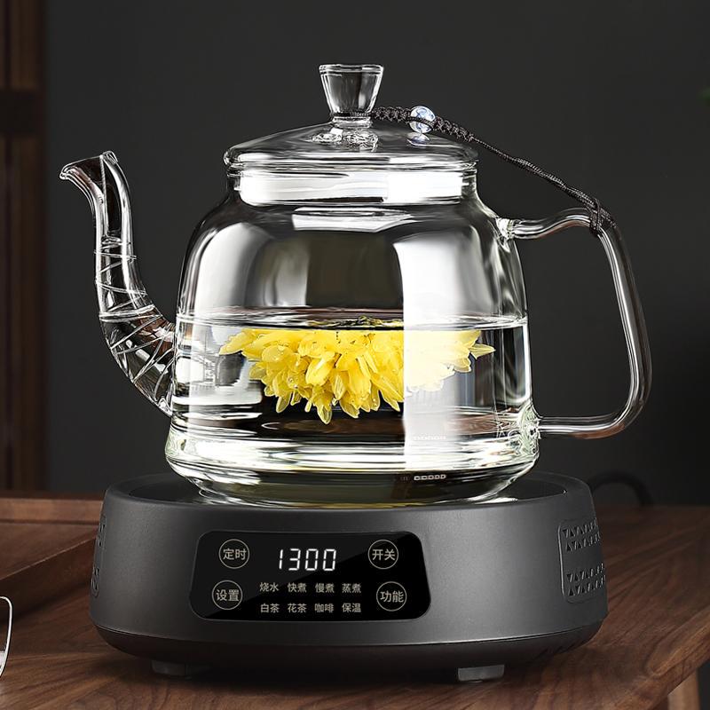 All-Glass Kettle for Home Use, Large Capacity, High Temperature Resistant, Thickened Tea Brewing Pot, Flower Tea, Fruit Tea, Tea Brewing Set