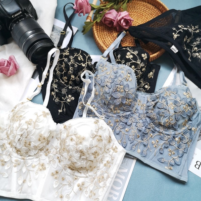 Small Finn bra slim fit Breast Comfort White slim fit slim fit Slim Underwear Suit Softness soft steel ring