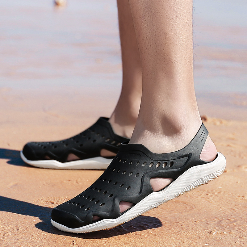 Men's outdoor hole shoes men's beach shoes non-slip sandals non-slip Korean style trendy personality sandals and slippers men's summer slippers - Taobao