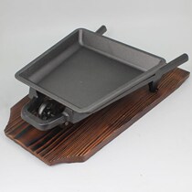 Cast iron trolley characteristic tableware farmhouse special barbecue baking tray deepening special plate iron plate special baking tray