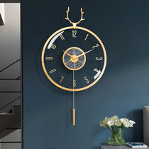 Modern light luxury Net red wall clock home simple fashion clock living room creative quartz Nordic decorative wall clock