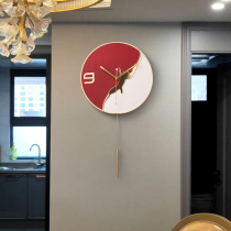 Ultra-quiet creative light luxury wind wall clock home atmospheric restaurant wall clock living room Nordic modern fashion clock