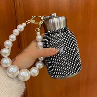 Черный ремешок для сумки из жемчуга