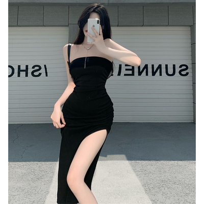 taobao agent Birthday party small dress skirt light luxury high -end ladies French -style dew -back dress female summer