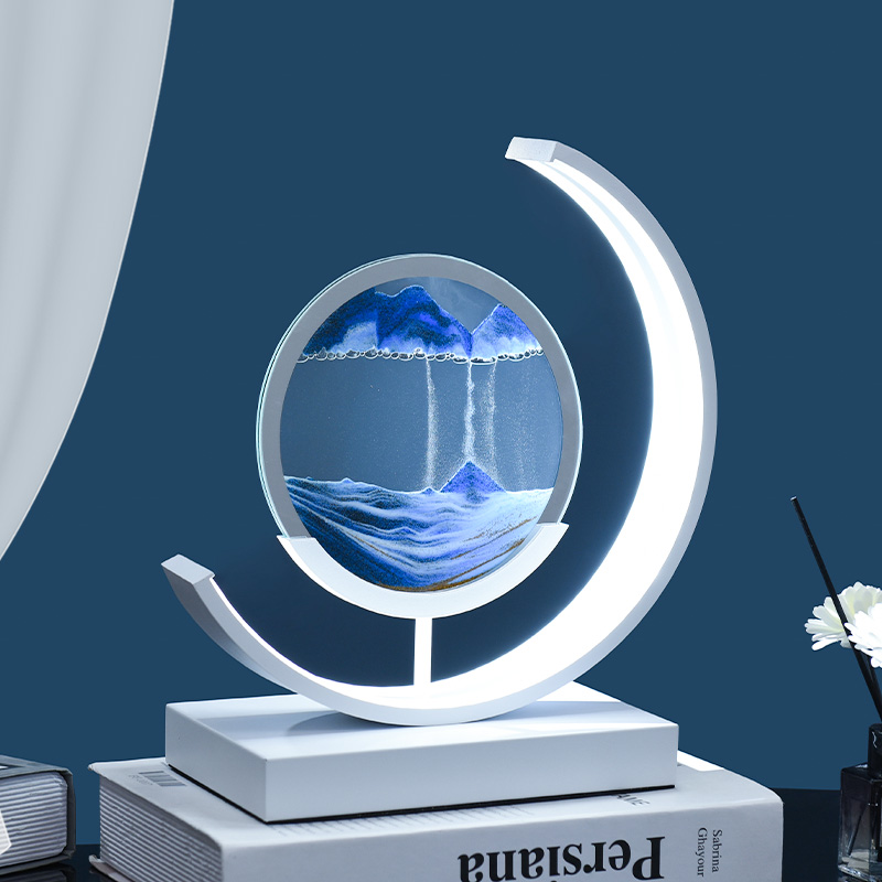 Creative Decompression Flow Sand Painting Sand Leaking Swing Piece Bedroom Table Lamp Living Room Desk Office Adornment Birthday Gift Woman