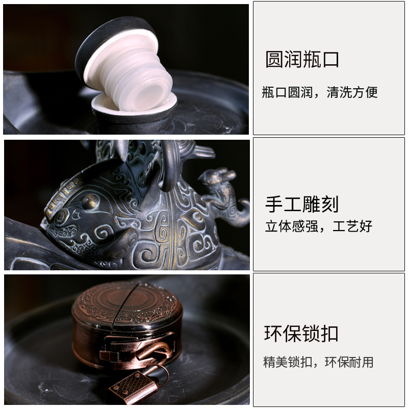 Jingdezhen ceramic wine jars 5 jins put an empty bottle wine household liquor jugs up cylinder seal mercifully hid hip flask