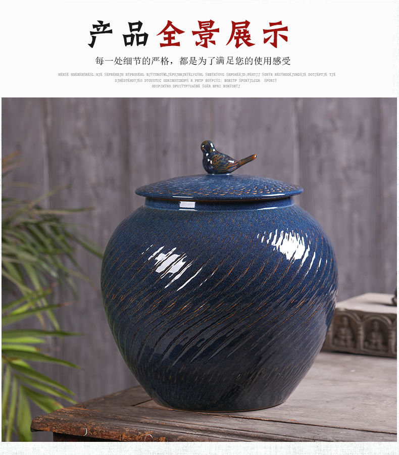 Jingdezhen ceramic tea pot seal carving restoring ancient ways large wake of bread seven pu 'er tea urn storage tanks boxes