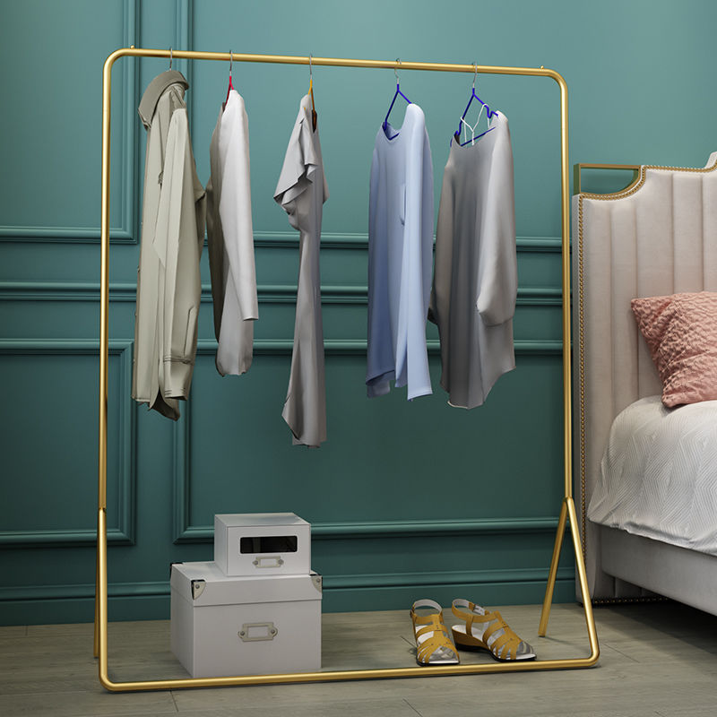 Nordic Easy hanging clothes hanger floor creative bedroom with light lavish cloakroom net red home clothes rack modern minima