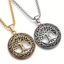 Tree of life necklace stainless steel retro personalized tree amulet pendant necklace 24IN for family and lovers