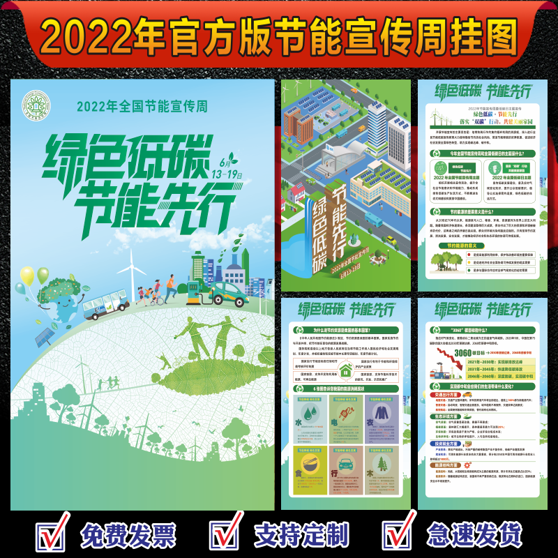 2022 Energy Saving Awareness Week Poster Low Carbon Day Poster Energy Saving Awareness Week Theme Energy Saving and Emission Reduction Posters Wall Chart Low Carbon Environmental Protection Exhibition Board World Environment Day Poster 65 Environment Day Posters