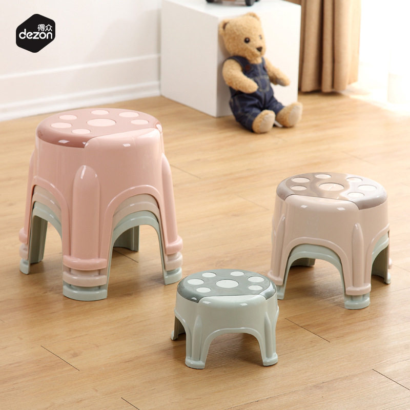 Plastic small stool bench domestic children stool thickened cartoon trampled foot anti-slip rubber stool pedal baby bath short stool