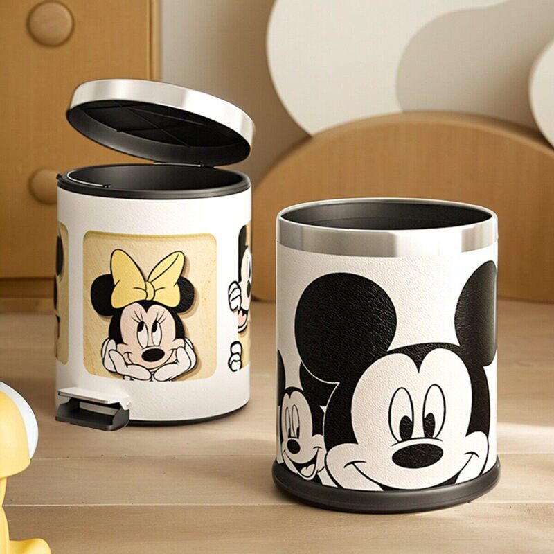 New Mickey and Minnie Mouse Children's Room Cute Trash Can, High Aesthetic Value, for Living Room and Bedroom, Home Use, 2026 New Model New Mickey and Minnie Mouse Children's Room Cute Trash Can, High Aesthetic Value, for Living Room and Bedroom, Home Use, 2026 New Model