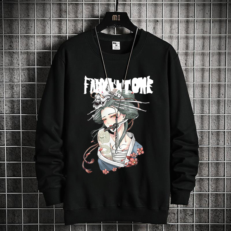 Fattened Plus Pullover Long-sleeved T-shirt Fat Guy Extra Large Loose Large 150kg Fat Man Printed Casual Trendy Sweater_voghion.com